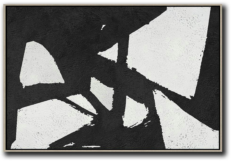 Modern Living Room Decor,Oversized Horizontal Minimal Art On Canvas - Modern Canvas Art